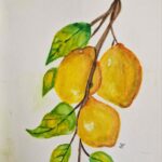 Peinture à l'aquarelle représentant un citron