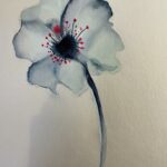 Fleur réalisée à l'aquarelle par un étudiant