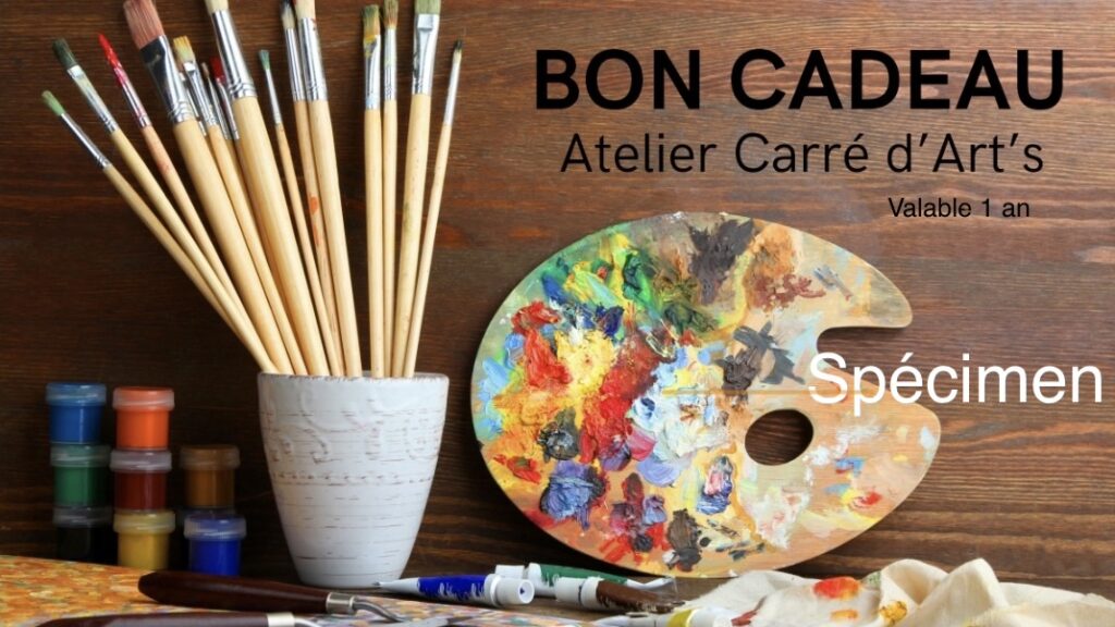 Spécimen de bon cadeau pour un stage ou des cours de dessin et de peinture à Gif-sur-Yvette.